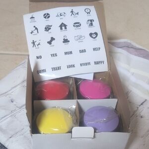 Set Of Eight Voice-Recordable Pet Communication Buttons, NIB